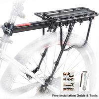 ProRuck Bicycle Rear Rack, Aluminum Bike Pannier Rack Adjustable Rear Mounted Bike Rack with Reflector and Cargo Net