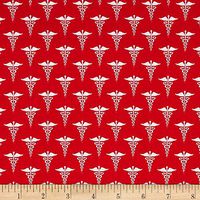 Windham Fabrics Calling All Nurses Symbol Red Fabric By The Yard