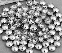 Vikeva 100 Silver Tone 10mm Round Conical Studs Spots Punk Rock Nailheads Spikes
