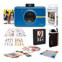 Polaroid Snap Instant Digital Camera (Navy Blue) with 2x3ʺ Premium Photo Paper 20-Pack, Neoprene Pouch, Zink Paper Unique Colorful Stickers & Photo Album Accessories