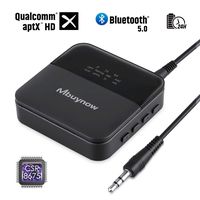 Mbuynow Bluetooth 5.0 Transmitter and Receiver, 2 in 1 Wireless 3.5mm Aux Bluetooth Audio Adapter aptX Low Latency for Home TV PC