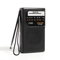 Portable Pocket Transistor Radio Battery Operated AM/FM Radio - Best Reception, Longest Lasting, Built-in Speaker and 3.5mm Headphone Jack for Walking Hiking Camping (Black)