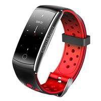 HelloPet Q8S IP68 Waterproof Watch Intelligent Bluetooth Smart Watch for Android, iOS, Heart Rate, Blood Pressure Monitor, Intelligent Fitness Sports Watch Smart Bracelet (Red)