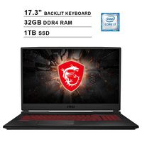 2019 Newest MSI Raider GL75 17.3 Inch FHD 1080p Gaming Laptop (Inter 6-Core i7-9750H up to 4.5GHz, 32GB DDR4 RAM, 1TB SSD, GeForce GTX 1660 Ti 6GB, Backlit KB, Webcam, Windows 10)