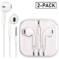 Earbuds/Earphones/Headphones, Premium in-Ear Wired Earphones with Remote & Mic Compatible Apple iPhone 6s/plus/6/5s/se/5c/iPad/Samsung/MP3(White 2Pack)