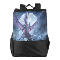 Flying XIE Travel Backpack Purple Moon Dragon School Bag Laptop Bag