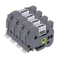 Molshine Compatible Standard Laminated Label Tape,Replacement for Brother P-Touch TZe345 TZe-345 TZ345 TZ-345,White on Black,18mm x 8m(3/4 inch x 26.2 feet),4 Pack