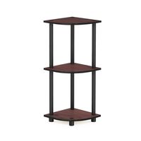Furinno 12077DC/BK Turn-n-Tube Multipurpose 3-Tier Corner Shelf, Dark Cherry/Black