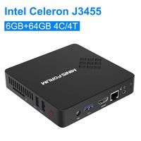 Mini Computer Intel Celeron Apollo Lake J3455 (up to 2.3GHz) 6GB LPDDR3/64GB eMMC Windows 10 (64-bit) Desktop Computer, HDMI&VGA, 4k HD, Gigabit Ethernet, 2.4G+5G Dual Wi-Fi, USB 3.0
