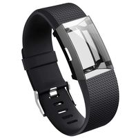 Cuteey Replacement Bands with Case for Fitbit Charge 2, Classic Special Edition Adjustable Sport Wristbands with Black Screen Protector Cover for Charge 2 Accessories(L,Black)