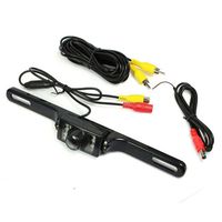 hizpo Car Rear View Camera High Definition Color Wide Viewing Angle Universal Waterproof Car Rear View License Plate Backup Camera with 7 Infrared Night Vision LED for Car DVD Player