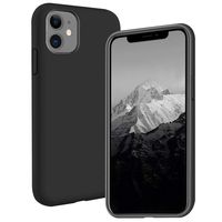 HBorna Case Compatible for iPhone 11 Case, Anti-Drop Liquid Silicone Protective 6.1 inch Phone Case Cover, Rubber Full Body Protection Shockproof Apple iPhone Case,Black