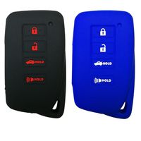Coolbestda 2Pcs Silicone Smart Key Fob Skin Cover Protector Keyless Jacket Remote Holder for Lexus 2018 NX300h 2018-2013 ES350 GS350 2016-2013 GS300h GS450h 4buttons Smart Key Black Blue