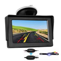 Ehotchpotch Backup Camera Wireless and 5'' Monitor System for Car/SUV/Van Night Vision IP68 Waterproof Rear View Camera with Guide Lines Reversing Use