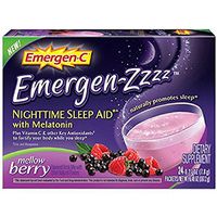 Emergen-C Emergen-zzzz Nighttime Sleep Aid with Melatonin, Mellow Berry 24 ea (Pack of 3)