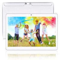 10.1 inch 3G Unlocked Android 7.0 Tablet Octa Core Dual Sim Card Slots 4GB + 64GB IPS Screen WiFi Bluetooth Tablet PC (White)