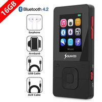 SUNNZO X16 16GB Bluetooth MP3 Player,with 50 Hrs Playback,High Definition Lossless Music Player with Bluetooth 4.2,FM Radio,Recorder and Pedometer Function;Earphone,AUX Cable and Armband Included