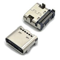 DGSUS (2PACK) 24 Pin USB 3.1 Type C Female Right Angled 4 Legs DIP SMT Charger Port SMD Solder Socket Adapter Charging Block Soldering Jack Charging PCB Mount Connector for Repairing