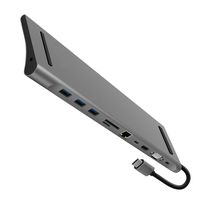 USB C Aluminum Docking Station Laptop 11 in 1 Multi-Port USB C Hub Adapter with Charging Power, Audio, 4K HDMI, VGA,Gigabit Ethernet,Micro/SD Card Reader for MacBook Pro 2018,2017,2016,2015,Chromebook