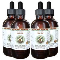 Aloe Vera Alcohol-Free Liquid Extract, Organic Aloe Vera (Aloe Vera) Dried Leaf Glycerite Hawaii Pharm Natural Herbal Supplement 4x4 oz