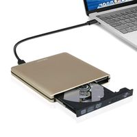 JOTEC USB 3.0 lightscribe DVD Writer USB C DVD Burner DVD-RW Drive Dvd CD Player compatible for old new Macbook pro and old Macbook Air Support Windows10/8/7/XP/Mac OS X (Gold)
