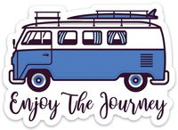 Stickeroonie Enjoy The Journey Sticker Decal Adventure Surf Camping 4" x 3" for Laptop Water Bottle