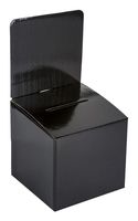 MCB - Medium Cardboard Box - Ballot Box - Suggestion Box - Raffle Box - Ticket Box - with Removable Header for Tabletop Use (10 Pack, Black)