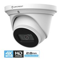Amcrest ProHD 4K Dome Outdoor Security Camera, 4K (8-Megapixel), Analog Camera, 164ft Night Vision, IP67 Weatherproof Housing, 2.8mm Lens, 110° Wide Angle, Built-in Microphone, White (AMC4KDM28-W)