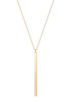 CULOVITY Simple Bar Pendant Necklace Jewelry Long Lariat Chain for Women 2.4" Pendant 35" Chain Gold FiIIed 1Pcs