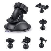 TOOGOO Car Suction Cup for Dash Cam Holder Vehicle Video Recorder on Windshield and Dashboard Mount with 5 Types Adapter 360 Degree Angle View for Driving DVR Camera Camcorder GPS