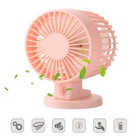 elecfan Small Personal Fan with 2 Adjustable Speeds, Mini Desk Fan, USB Cooling Fan with Double Leaf, Prevent Heat Stroke, Portable Mute Fan for Bed Dorm Room Office Desktop - Pink