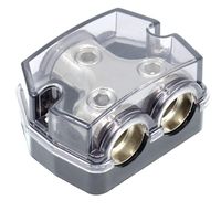 ZOOKOTO 1X0GA In/2X0GA Out Power Distribution Block, Auto Car Audio Amplifier 1 in 2 Ways Fuse Holder Circuit Protector (2 Way)