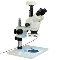 OMAX 7X-45X Zoom Trinocular Stereo Microscope + 54 LED Ring Light + 1.3M USB Camera