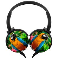Macaw Stereo Headphones Lightweight with Mic Over Ear, Cartoon Headsets for iPhone, Ipad, Smartphone and Tv 3.5Mm Black