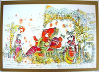 Handmade Blank Card with Festival Ganesh Theme: Set of 3