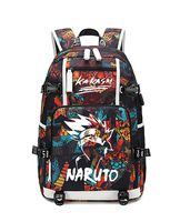 YOYOSHome Luminous Naruto Anime Cosplay Bookbag Rucksack Daypack Laptop Bag Backpack School Bag with USB Charging Port (Red 5)