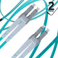 LC to LC Fiber Patch Cable Multimode Duplex - 2m (6.56ft) - 50/125um OM3 10G (2 Pack) - Beyondtech PureOptics Cable Series