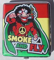 Metal Cigarette Case Rasta Design - Book Open Style - Fits Kings