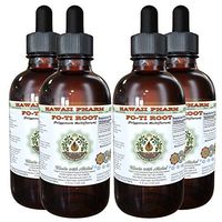 Fo-Ti Root Alcohol-Free Liquid Extract, Organic Fo-Ti Root (Polygonum multiflorum) Dried Root Glycerite Hawaii Pharm Natural Herbal Supplement 4x4 oz