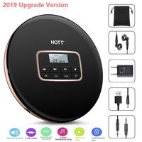 Portable CD Player with Headphones, HOTT Personal CD Walkman Music Player with LCD Display, Skip Protection Shockproof Anti Scratch Function, Support CD, MP3 CD, CD-R, CD-RW Format - Black