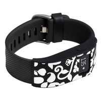 WITHit French Bull Designer Sleeve compatible with Fitbit Charge/Fitbit Charge HR - Band Cover - Vines black/white