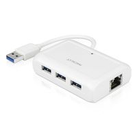 Macally 3-Port USB 3.0 HUB Plus Gigabit Ethernet Port for Mac/PC(U3HUBGB)