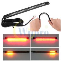 Wiipro Universal led Harley Davidson Light Strip Tail Brake Stop Turn Signal 32LED 8" Flexible led light for motorcycle