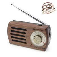 Portable AM/FM Radio, Retro Walnut Wood Pocket Radio with Best Reception, 3.5mm Headphone Jack, Battery Operated Transistor Personal Radio for Jogging, Waliking and Travelling