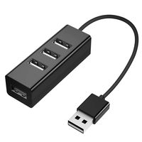 USB Hub, Vogek World's Smallest 4-Port USB 2.0 Hub, Thumb Size USB Hub - Black