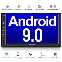 KURATU Android 9.0 Car Stereo Radio Double Din Android Head Unit 4GB + 32GB in-Dash GPS Navigation w/Fast Phone Charge Support 2S Fast Boot/WiFi/Steering Wheel Control/Subwoofer/Mirror Link/OBD 2