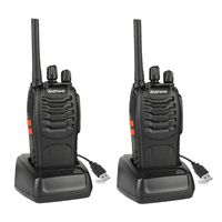 BaoFeng BF-88A Walkie Talkie with Earpiece (Upgrade Version BF-888S) FRS Rechargeable Two Way Radio VOX with USB Charging LED Flashlight, 2 Pack