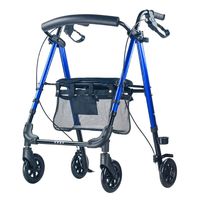 LHQ-HQ Rollator Walking Frame Auxiliary Walker Folding Shopping Cart Light Four-Wheeled Trolley Non-Slip Walking Stick with Hospital