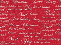 Gift Wrap Paper - 30 inches x 25 feet - Christmas Script