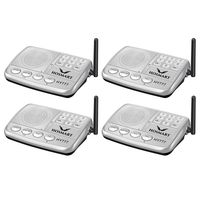 Wireless Intercom System Hosmart 1/2 Mile Long Range 7-Channel Security Wireless Intercom System for Home or Office (2018 New Version) [4 Stations Silver]